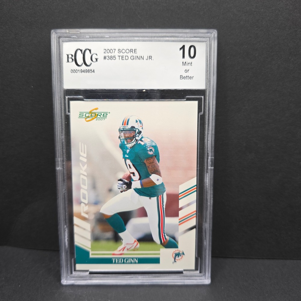 Score Ted Ginn Jr Rookie Football Card 2007 #385 BCCG 10 Mint or Better